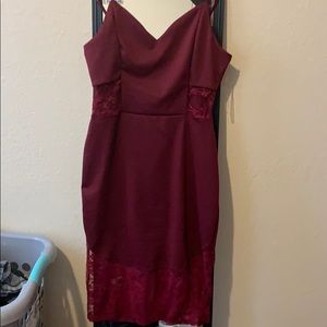 Maroon Lace Dress